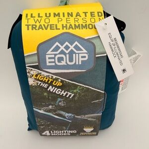 Equipe Illuminated Camping Travel Two-Person Hammock Blue/Dark Blue